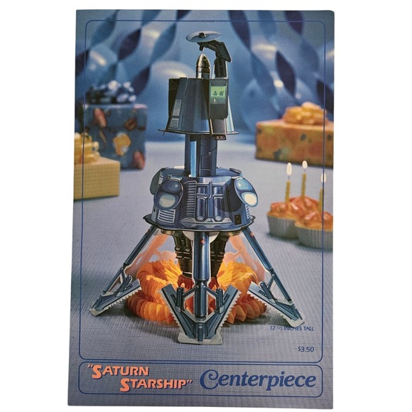 Vintage 1983 Hallmark Cards Inc "Saturn Starship" Centerpiece Space Birthday - Picture 1 of 6